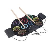 Jiawu Imposta Di Batteria Elettrica, Macchina per Cuscinetto per Batteria Elettronica ArrotoLabile Con Bachette E Pedali, Kit Di Eletronica Portatile per Bambini, Bambini