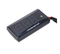 Jiawu Indicatore della Temperatura dell'acqua, Display Digitale LCD Super Sottile 0-120 ℃ con Retroilluminazione per visibilità Notturna e Adattatore Sensore da 18 Mm per Moto Universale