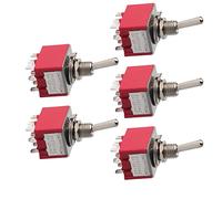 Jiawu Interruttore a Levetta a 2 Posizioni, Interruttore 3PDT ON ON Testa da 9 Pin da 6 Mm 2A 250VAC 5A 125VAC a Leva Compatto in Metallo con Design di Facile Montaggio per Controllo Industriale di