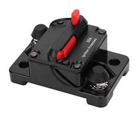 Jiawu Interruttore Automatico, Portafusibile con Ripristino Automatico Interruttore in Rame Impermeabile DC12 42V con Copertura Protettiva per Installazione a Parete a Schermo Piatto (50A)