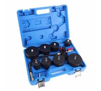 Jiawu Kit Tester Perdite 9 Pezzi, Strumento Test Perdite Pressione Aria Turbocompressore con Manometro 0-6 Bar, Adattatori a Gradini per Tubi da 1,38-3,54 Pollici