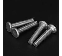 Jiawu M4 Flat Head Solid Aluminum Rivets, 100 Pezzi, Standard GB867 (M4*25) | Elementi di fissaggio resistenti alla corrosione, resistenza meccanica, presa , per progetti di lavorazione dei metalli,