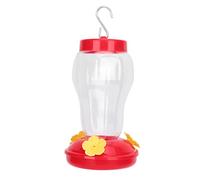Jiawu Mangiatoia per colibrì da Esterno in Plastica con Gancio in Metallo, Ciotola per Acqua per Uccelli con Fiori Rossi per Giardino, Mangime per Portico da Cortile - Facile da Pulire (rosso)