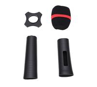 Jiawu Manicotto per Impugnatura per Microfono in Silicone, Copertura per Microfono Wireless Antiscivolo Antiurto, Custodia Protettiva con Parabrezza per Spettacoli Sul Palco di Karaoke Domestici KTV