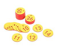 Jiawu Marcature Numerate per Bestiame in ABS Resistente, 50 Pezzi, per | Etichetta per l\'apicoltura, etichetta rotonda per l\'azienda agricola con fori, per l\'identificazione degli animali e la