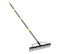 Jiawu Metal Heavy Duty Garden Rake con 16 Denti - Semplice Assemblaggio e Stoccaggio - Ideale per Giardinieri e Persone Controllate Dal Paesaggio