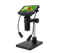 Jiawu Microscopio Digitale LCD con Ingrandimento 4X per PC Visualizza Fotocamera da 1 MP e 8 Luci LED Regolabili Telecamera di Ispezione Portatile Materiale ABS