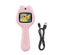 Jiawu Microscopio per Bambini, Microscopio Digitale con Ingrandimento 1600X, Schermo Digitale da 2 Pollici, Microscopi Tascabili Portatili Giocattoli Educativi Regali di Natale (PINK)