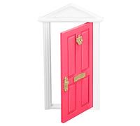 Jiawu Mini Porta in Legno, 1:12 Casa delle Bambole, Legno di Betulla, | Piccolo accessorio per porta delle fate, colore naturale, 4 pezzi di ferramenta, per la decorazione della casa delle