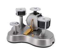 Jiawu Mini Set di Batteria, Set di Batteria Portatile Alimentato a AAA con Base Stabile e Compatta, Kit di da Tavolo con Dettagli Ricchi per la Decorazione degli Amanti della Musica di Home Office per