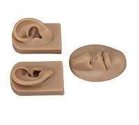 Jiawu Modello di Pratica del Piercing, Simulazione Realistica della Pelle Umana Modello di Naso in Silicone Compatto Portatile, Simulatore di Piercing all'Orecchio con Modelli di Bocca e Orecchio