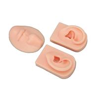 Jiawu Modello di Pratica del Piercing, Simulazione Realistica della Pelle Umana Modello di Naso in Silicone Compatto Portatile, Simulatore di Piercing all'Orecchio con Modelli di Bocca e Orecchio