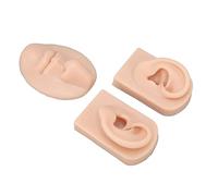 Jiawu Modello in Silicone per Bocca e Orecchio del Naso per la Pratica del Piercing, Display di Simulazione per Orecchini a Bottone con Anello Al Naso, Modello per la Pratica di Sutura con Design