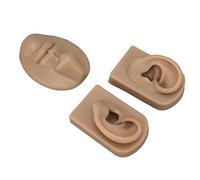 Jiawu Modello in Silicone per Bocca e Orecchio del Naso per la Pratica del Piercing, Display di Simulazione per Orecchini a Bottone con Anello Al Naso, Modello per la Pratica di Sutura con Design