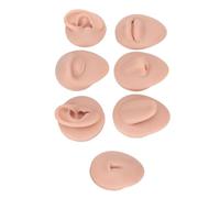 Jiawu Modello per Praticare Piercing Al Corpo, Silicone Alimentare Morbido e Flessibile Come la Pelle Umana Modello per Praticare Piercing in Silicone, per all'orecchio con Occhio Naso Bocca Lingua