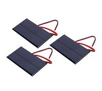 Jiawu Modulo di Pannello Solare in Silicio Policristallino con Cavo 30 Cm, 3pcs DC 6V 1W Modulo di Alimentazione Solare per Caricatore del Telefono Cellulare, Adatto a Progetti di Ricerca Scientifica