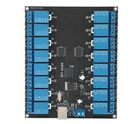 Jiawu Modulo relè, relè SPDT a 16 Controllati Tramite USB Scheda Optoisolata Modulo a 16 con Indicatori LED per la Domotica Robotica
