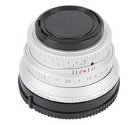 Jiawu Obiettivo per Fotocamera 25 Mm F1.7 con Messa a Fuoco Manuale, Obiettivo per Ritratti Romantico per Fotocamere Mirrorless con Attacco G1 G3 G5 M4/3, per i Momenti Quotidiani (SILVER)