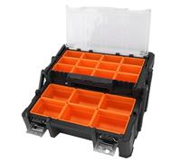 Jiawu Organizer per Piccole Parti Cassetta degli Attrezzi Versatile con 18 Scomparti per Viti Dadi Bulloni Punte da Trapano Terminali per Cavi per Banco da Lavoro per Garage Domestico Realizzato in