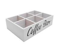 Jiawu Organizzatore della Stazione di caffè Efficiente Stoccaggio in Legno per Fattoria, Raccolta di caffè per Bustine di tè, Pacchetti di Zucchero e Agitazione (WHITE)