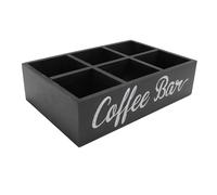 Jiawu Organizzatore della Stazione di caffè Efficiente Stoccaggio in Legno per Fattoria, Raccolta di caffè per Bustine di tè, Pacchetti di Zucchero e Agitazione (BLACK)