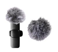 Jiawu Parabrezza per Microfono Barriera Protettiva per la Riduzione del Rumore del Peloso per Wireless Go II Stage Recording Studio Confezione da 2 (GREY)