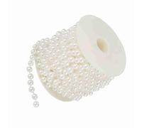 Jiawu Perline Filo Di Perle, Processo Di Rettifica Perle Imitate ABS 10m Lunghezza Perline 8mm Ghirlanda Di Stringa Di Con Due Colori Per Matrimonio Natale Decorazione Domestica (WHITE)