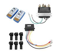 Jiawu Relè per Verricello Elettrico, Compatibile con DC 12V da 2000lb a 5000lb Relè Solenoide per Verricello Nero Verniciato a Polvere, 12V con Telecomando per Veicoli ATV UTV 4X4