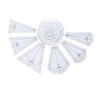 Jiawu Righelli per Quilting, Righello per Cucito, Linee di Allineamento Precise in Acrilico Trasparente, Presa Facile, Modello Circolare con Set da 10 Pezzi per Quilting, Cucito, Artigianato, Regali
