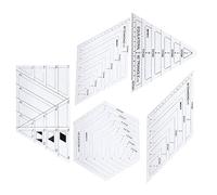 Jiawu Righello per Quilting, Set di Righelli Patchwork da 5 Pezzi Dal Design Trasparente con Uso Multifunzionale per Modelli di Taglio Artigianali per Quilting e Cucito