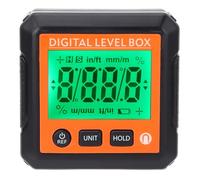 Jiawu Scatola di Livello Digitale, Goniometro Digitale 4x90° Alta Precisione ±0,2° Base Magnetica Misurazione Relativa Assoluta per Macchine Utensili per la Lavorazione del Legno Arancione (#3)