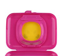 Jiawu Scatola Salviettine Umidificate per Bambini, Custodia Porta (Rose | Dispenser in PP e silicone a prova di perdite, pulsante di apertura rapida, cinghia per appendere la borsa per pannolini