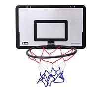 Jiawu Set Canestro da Basket Montato Sulla Porta, Tabellone a Molla con Assorbimento degli Urti in EVA, Gioco di Basket Sospeso per Interni per Bambini, Accessori Completi con Pompa e Rete per la Casa