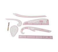 Jiawu Set di 7 Righelli per Curve Francesi in PVC Trasparente, Kit di Righelli per Curve per Cucire Ad Alta Precisione per Modellistica, Sartoria, Artigianato Fai-da-te e Sartoria