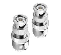 Jiawu Set di Adattatore Coassiale in Ottone Durevole Set, 50 Ohm Impedance BNC Maschio con Connettore Femminile UHF per il Ricevitore Tektronix, 2pcs