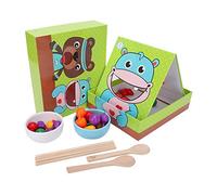 Jiawu Set di Giocattoli per Addestramento con Bacchette e Cucchiaio da Gioco per L'alimentazione Prescolare, Coltivazione della Concentrazione Ed Esercizi di Movimento Fine delle Mani per Bambini,