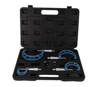 Jiawu Set di Micrometri Esterni, Set di Strumenti Macchinisti de 4 Pezzi con Punte in Carburo, Laurea 0,01 Mm, Intervallo di Misurazione 0-100 Mm, Precisione Professionale
