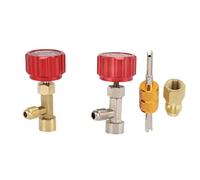 Jiawu Set di Rubinetti per Foratura R134a, Robusto Dispositivo di Rimozione del Nucleo della Valvola per la Ricarica del Liquido di Raffreddamento nel Settore Automobilistico (rosso)