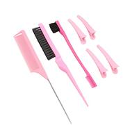 Jiawu SET DI SPAZZOLE PER CAPELLI 3 PEZZI, SPAZZOLE PER CAPELLI PROFESSIONI PER PERSER IN GIRO, SPAZOLA PROPRIE DELLA IN NYLON PETTINE A CODA DI TOPO CON 4 Clamp/Holder A BECCO D'ANATRA