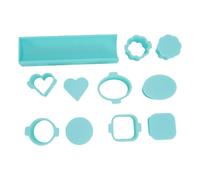 Jiawu Set di Stampi per Cake Pop, 5 Forme con Vassoio | Tagliapasta Rotondo e Ovale con Spingi-pop per Cuocere Biscotti, Dolcetti Croccanti di Riso, Taglierino per Torte, Plastica