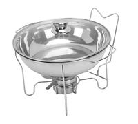 Jiawu Set Scalda Buffet Rotondo con Coperchio in Vetro per Servizi di Ristorazione Professionale (4,5 litri)