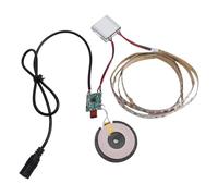 Jiawu Striscia di Luce a LED Incorporata per Comodino, 3 Colori Dimmabile LED Light With Touch Control Module, Stazione di Ricarica Wireless e 2 Porte USB, Decorazione della Sala (EU)