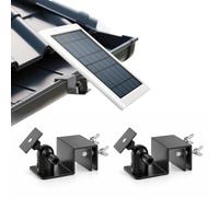 Jiawu Supporto per Grondaia per Pannello Solare, Confezione da 2, Staffa di Montaggio in Lega di Alluminio con Rotazione di 360°, Adatto per Pannelli Solari Ring/Arlo/Reolink
