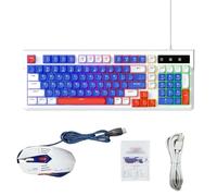 Jiawu Tastiera da Gioco e Mouse Combinati, Tastiera Retroilluminata RGB con 7 Effetti di Luce Personalizzabili, Layout Compatto a 98 Tasti con Tasti di Scelta Rapida Multimediali per 98SE ME 2000 XP