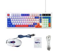Jiawu Tastiera da Gioco e Mouse Combinati, Tastiera Retroilluminata RGB con 7 Effetti di Luce Personalizzabili, Layout Compatto a 98 Tasti con Tasti di Scelta Rapida Multimediali per 98SE ME 2000 XP