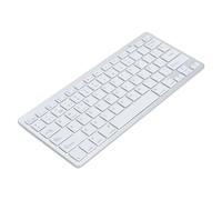 Jiawu Tastiera Spagnola Wireless, Tastiera in Lingue Minoritarie, Bianco Argento, Resistente Allo Sbiadimento, Connessione Lunga 32,8 Piedi per Desktop in Movimento