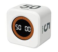 Jiawu Timer Visivo Flip Countdown Memory Timer da Cucina Interattivo per Cucinare Digitali per Aula ABS 2x2x1,5 Pollici (WHITE)