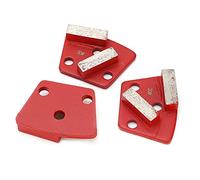Jiawu Trapezoid Grinding Shoes, 2 Long Teeth 30# Red | Blocco diamantato in cemento, taglio aggressivo, per smerigliatrici per pavimenti in cemento, confezione da 3
