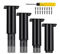 Jiaxitek 15-27 cm Gambe Mobili Regolabili, 4 Pezzi in Metallo Regolabile in Altezza Pesante Letto Telaio Centrale Gamba di Supporto, Gambe per Mobile da Cucina/Stand TV/Divano/Tavolino da Caffè