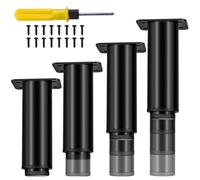 Jiaxitek 25-43 cm Gambe Mobili Regolabili, 4 Pezzi in Metallo Regolabile in Altezza Pesante Letto Telaio Centrale Gamba di Supporto, Gambe per Mobile da Cucina/Stand TV/Divano/Tavolino da Caffè